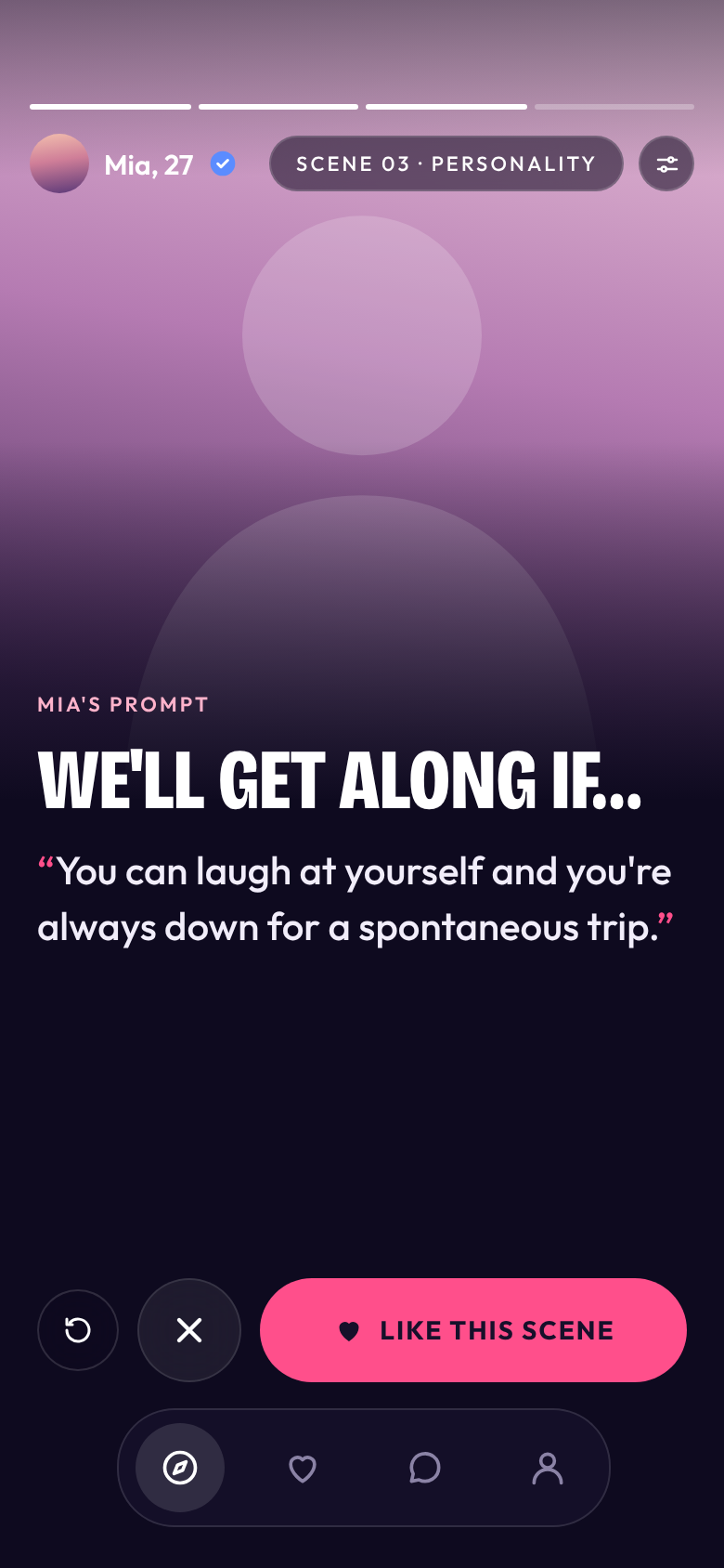 Discover scene with a personality prompt
